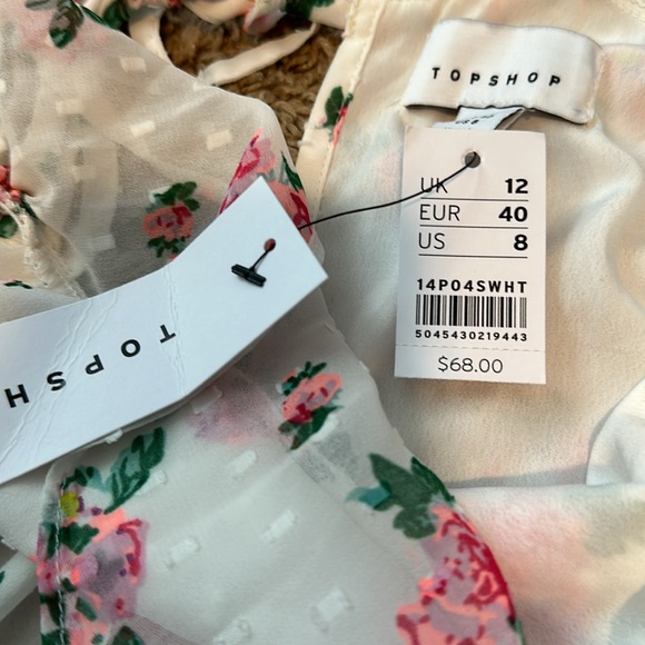 NWT Topshop white/pink floral romper - Picture 9 of 9
